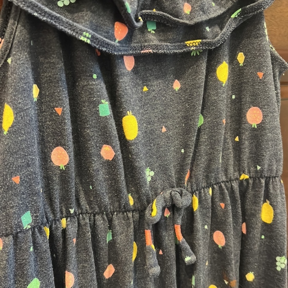 Girls long summer fruit dress - Picture 2 of 4